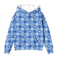 thumbnail image 3 of Girls Baggy Hoodies Stars Graphic Print Long Sleeve Unisex Hooded Sweatshirt Pullover Top for Ages 4-14T (4-5T, Light Blue 01), 3 of 4