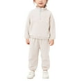 thumbnail image 1 of Conjuntos de blusas y camisas de cuello redondo y manga larga para niña, top de manga larga de color liso con cintura elástica y pantalones atados en las piernas, conjunto informal de dos piezas, conj, 1 of 9