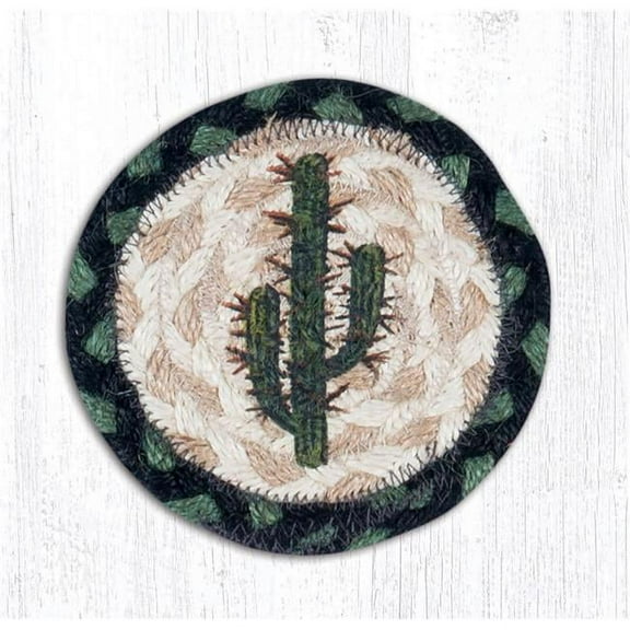 Capitol Importing 31-IC116SA 5 x 5 in. Jute Round Saguaro Printed Coaster