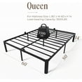thumbnail image 4 of XUKIL 14 Inch Queen Size Bed Frame, Heavy Duty Metal Platform Queen Bed Frames with Steel Slats & Sturdy Mattress Stoppers, UnderBed Storage, Noise-Free No Box Spring Needed, Easy Assembly, 4 of 8