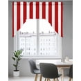 thumbnail image 5 of Red Striped Kitchen Curtains Swag Valance for Windows/Bathroom/Cafe, Christmas Farmhouse Red White Stripes Rod Pocket Drape Panel Swag Curtains Valance for Bedroom/Living Room 56"x36", 5 of 6