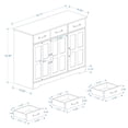 thumbnail image 6 of MAYEERTY Farmhouse Buffet Cabinet Storage Sideboard, 3 Drawers 3 Doors for Kitchen Dining Room White, 6 of 6