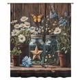 thumbnail image 2 of Flowers Floral Sheer Curtains 63 Inches Long, Western Texas Star Farmhouse Brown Lodge Light Filering Curtains, Breathable Simi Curtain Privacy Drapes for Living Room Bedroom Window Treatment, 2 of 9