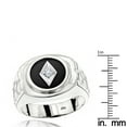 thumbnail image 3 of 14K Black Real Onyx And Natural 0.1 Ctw Diamond Mens Dainty Ring 14K (White Gold Size 9), 3 of 3