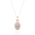 thumbnail image 1 of Collar JeenMata con colgante de moissanita ovalada de 1,15 quilates En baño de oro rosa de 18 K sobre plata, 1 of 5