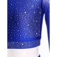 thumbnail image 6 of Haitryli Women Lyrical Latin Dance Dress Rhinestones Crop Top And Shorts Gymnastic Outfit Royal Blue XL, 6 of 7