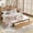 Natural Wood, variant on Rattan Platform Bed Frame with Storage Drawer & LED Lights, Headboard Shelf & Charging Station – No Box Spring – Full/Queen/King