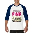 thumbnail image 1 of MmF - Mens Raglan Sleeve Baseball T-Shirts, up to Size 3XL - Pretty in Pink Dangerous in Camo, 1 of 4
