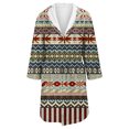 thumbnail image 4 of Women's Fleece Plush Robe Long Warm Plush Bathrobe Loungewear Jacket Printed Comfort Robe, 4 of 5