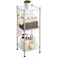 thumbnail image 1 of Bathroom Shelf Storage Rack for Small Space with PP Shelf Liners Removable Hook Extendable Design Silver and Translucent ULGRS, 1 of 7