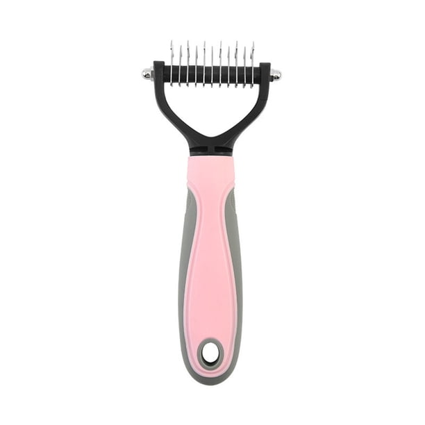 Fiudx Peine para Mascotas, Herramienta de Aseo de Acero Inoxidable de Doble Cara, Elimina Fácilmente Enredos y Nudos, Dientes Redondeados Que Masajean Suavemente, Cuidado y Aseo de Mascotas, Ideal pa