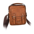 thumbnail image 1 of Bolso de hombro para hombre, bolso con asa y correa ajustable, bolso cruzado estilo retro de moda. Marrón, 1 of 9