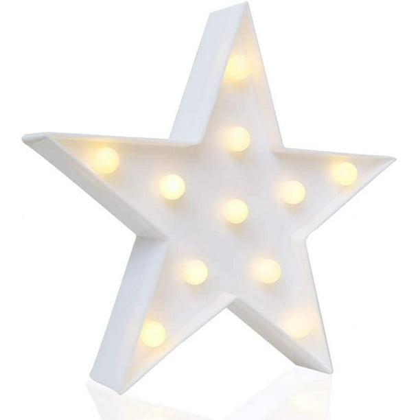Lámpara LED blanca cálida - Decoración navideña para sala de estar, dormitorio y pared para niños y adultos - Funciona con pilas, 26 cm de alto