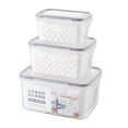 thumbnail image 3 of Cateissary Caja de almacenamiento de frutas frescas para nevera, escurridor de cocina de gran capacidad, organizador de alimentos, nevera, Organizadores de utensilios de cocina, 3 of 6