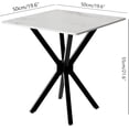 thumbnail image 2 of White Marble Side Table Set of 2, Modern Square End Table with Sintered Stone Top and Black Metal Legs, 2 of 6