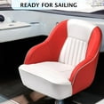 thumbnail image 2 of Towallmark Boat Captain Chair, Pontoon Boat Seats, Fishing Boat Seats, Ergonomic High Back Design with Compression Foam Padding for Speedboats, White&Red, 2 of 7