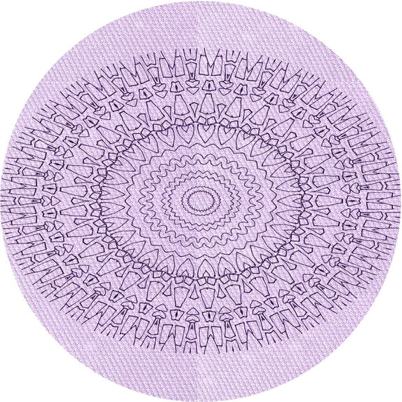 Ahgly Company Indoor Round Patterned Rich Lilac Purple Area Rugs, 3' Round
