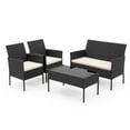 thumbnail image 6 of Gasee 4PCS Patio Rattan Conversation Furniture Set Outdoor Black/Beige Cushion, 6 of 8