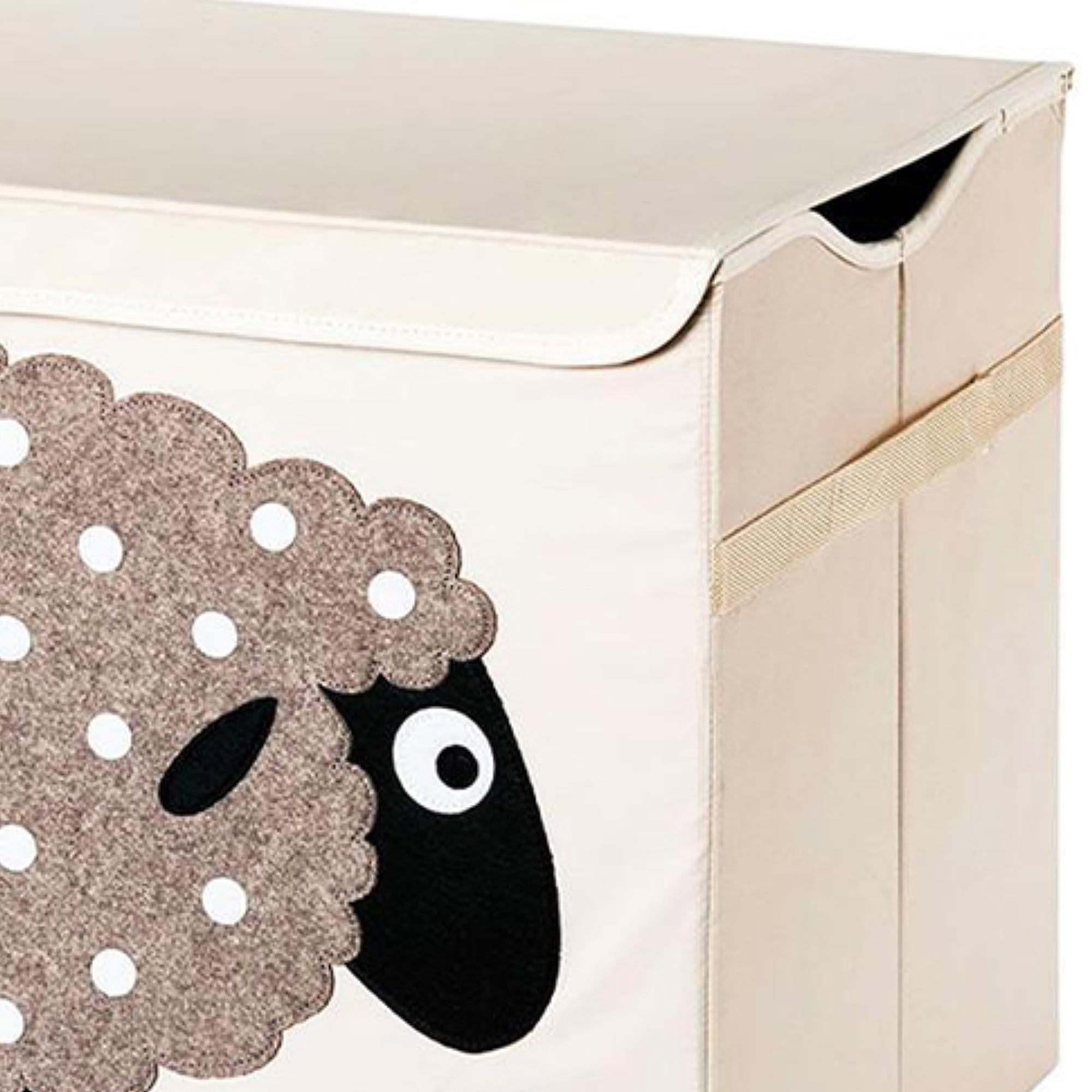 3 Sprouts UTCSHP Collapsible Toy Chest Storage Bin for Kids Playroom, Sheep