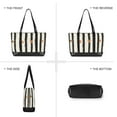 thumbnail image 6 of FORMRS Canvas Laptop Tote Bag for Women with 15.6" Computer Compartments Shoulder Handbag, Black Abstract Stripes, 6 of 7