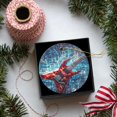 thumbnail image 5 of Funny Christmas Ornament,Red Electric Guitar With Energy Grid Background,Xmas Round Ceramic Pendant, 5 of 6