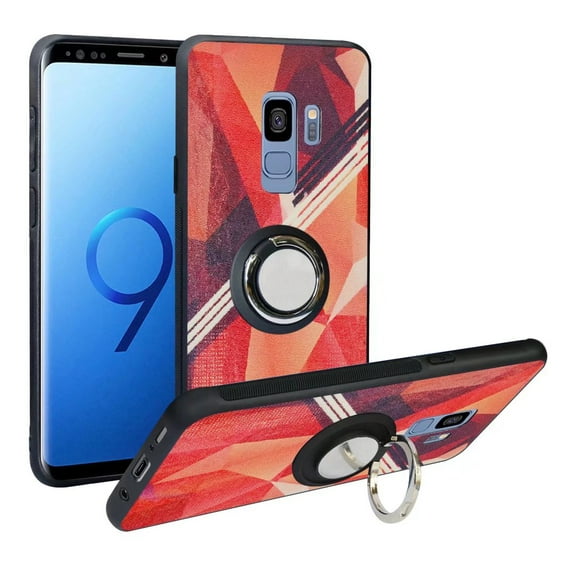 Labanema Samsung Galaxy S9 Plus Case with 360 Degree Rotating Ring Stand, Support Magnetic Car Mount, Protective Cover for Samsung Galaxy S9 Plus (Rose Red)
