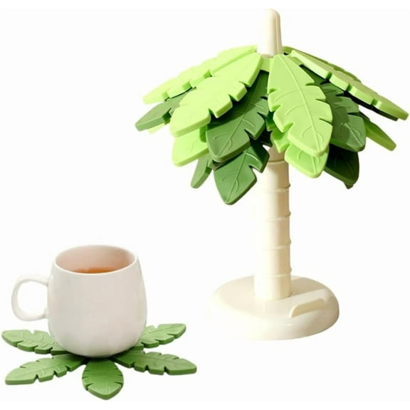 Silicone Tree Trivets for Hot Dishes, 2025 New Foldable Silicone Trivets for Hot Pots and Pans, Non-Slip & Heat Resistant Hot Pads for Table & Countertop Kitchen (Red Green)