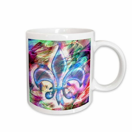 

3dRose Fleur De Lis Abstract Art Ceramic Mug 15-ounce