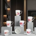 thumbnail image 5 of EPFamily 12 oz Floral Ceramic Coffee Mugs Set of 6 – Gold Rim Rose Tea Cups, Lead Free, Dishwasher Safe, Gift for Women, Wedding, Housewarming, 5 of 16