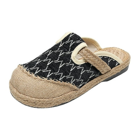 

Sentuca Women Ethnic Style Embroidered Soft Comfortable And Breathable Retro Shoes Slippers