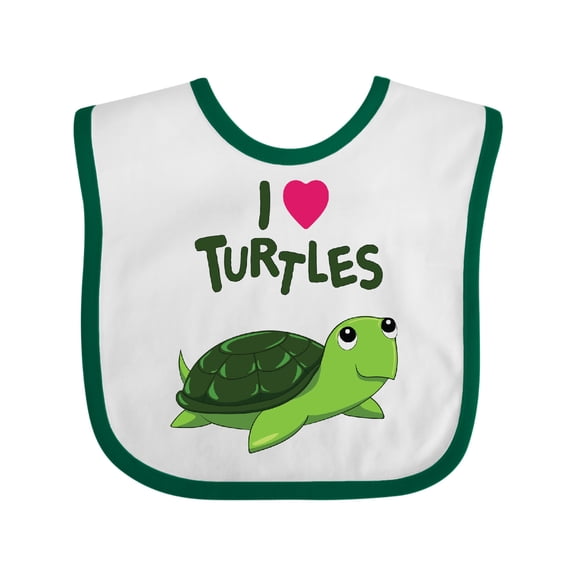 Inktastic I Love Turtles Boys or Girls Baby Bib
