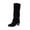 Black, variant on Fesfesfes Fuzzy Boots for Women Winter Thick High Heel Pointed Sleeve High Tube Suede In Solid Color US:6(37)