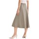 thumbnail image 3 of Falda A-Line de Mujer Inspire Chic, Cintura Alta, Midi, Acampanada, Plisada, Color Beige para Oficina, 3 of 6