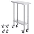 thumbnail image 1 of VEVOR Stainless Steel Work Table 30 x 12 x 38 Inch, with 4 Wheels, 3 Adjustable Height Levels, Heavy Duty Food Prep Worktable for Commercial Kitchen Restaurant, Silver, 1 of 9