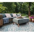 thumbnail image 4 of SAFAVIEH Courtyard Kebo Medallion Indoor/Outdoor Area Rug, Teal/Cream, 5'3" x 5'3" Square, 4 of 11