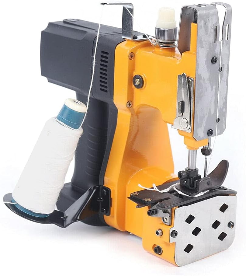 Electric Bag Sewing Machine Industrial Handheld Sewing Machine Heavy Duty Portable Electric Bag Stitching Closer Sack Seal Sewing Machine for Kraft Paper Bag, Woven Bag, Express Bag