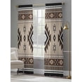 thumbnail image 4 of Brown Aztec Sheer Curtains for Living Room Bedroom Boho Southwest Ethnic Neutral Motifs Sheer Curtains 84 Inch Long 2 Panels Set Light Filtering Curtain Window Treatments Drapes for Dining Room, 4 of 6