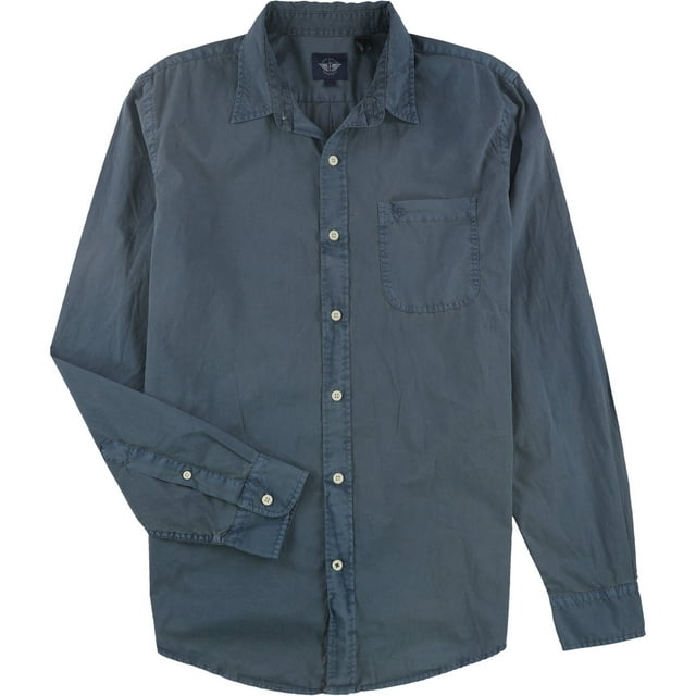 Dockers Chemise Boutonnée Unie pour Hommes, Bleu, Petit