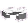 thumbnail image 2 of vidaXL 9 Piece Garden Sofa Set with Cushions Black Poly Rattan, 2 of 5