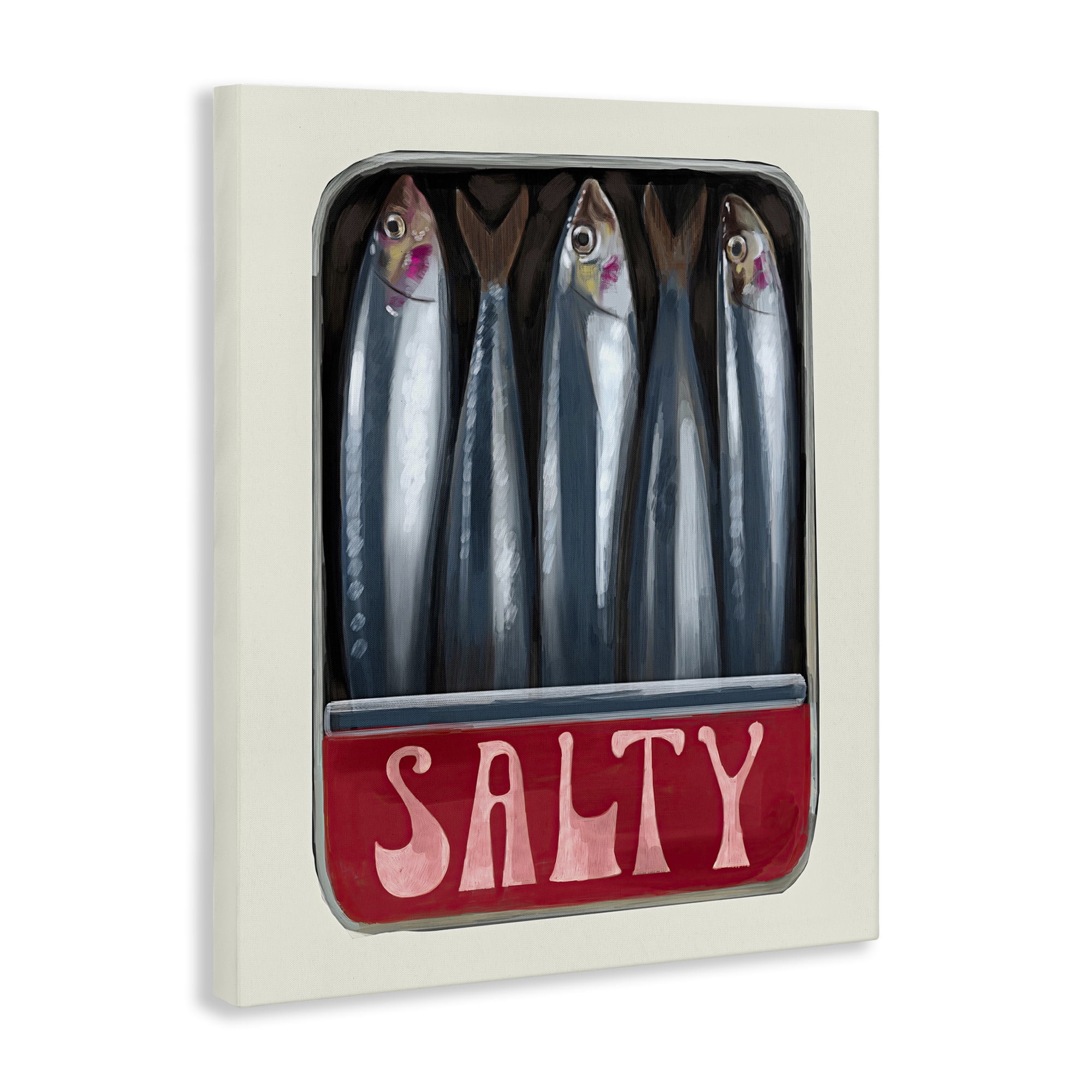 Stupell Industries Salty Sardines Can Food & Beverage Painting Gallery Wrapped Canvas Art Print Wall Art, 16 x 20