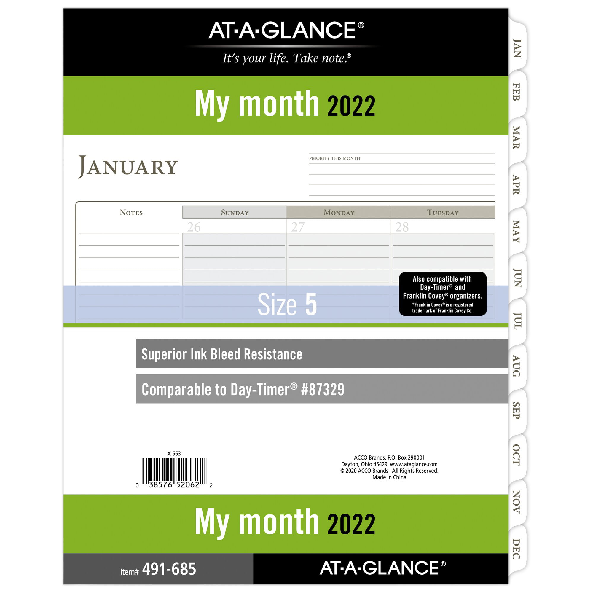 2022 Daily Planner Refill by AT-A-GLANCE 12010 Day-Timer 5-1/2" x 8-1/2" Size...