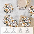 thumbnail image 5 of XMXY Drink Coasters with Holder for Coffee Table, Skeleton Roza Absorbent Ceramic Cups Coaster Sets 6 Pack, 4 Inches Hexagon, 5 of 9