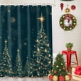 thumbnail image 5 of Small Stall Shower Curtain 48x72 Inch Narrow Half Size Christmas Trees Bath Curtains Bathroom Decor, Winter Pine Forest Gold Xmas Balls Waterproof Fabric Shower Curtain Set with Hooks 48 Inch, 5 of 8