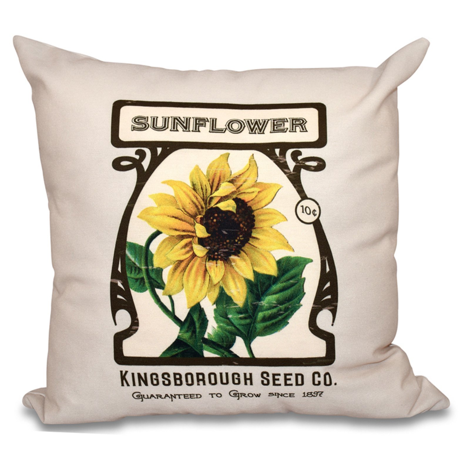 Simply Daisy 16" x 16" Sunflower Floral Print Pillow, Gold