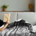 thumbnail image 3 of Black and White Soft Flannel Fleece Throw Blanket, Abstract Illustration of a Baseball Player Posing Grunge, Cozy Plush for Indoor and Outdoor Use, 50" x 70", Charcoal Grey White, by Ambesonne, 3 of 5