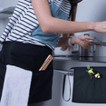 thumbnail image 4 of Waist Apron with 2 Pockets Black Server Apron Long Multi Pack Bistro Apron Half Extra Large Water Resistant, 4 of 5