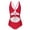Red, variant on Xfvqtps Women One Piece Swimsuit Cutout Tie Front Lace up Tummy Control Slimming Adjustable Cross Straps Bathing Suit for Beach Multicolor