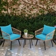 thumbnail image 2 of Ottowood Outdoor Deep Seat Cushions Set of 2, 22x22x3 Water-Repellent Patio Cushions, Teal, 2 of 8