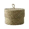 thumbnail image 4 of Cesta redonda de almacenamiento de pastos marinos con tapa Organizador de pastos marinos Caja de almacenamiento de refrigerios Contenedor doméstico, 4 of 9