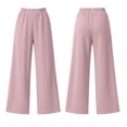 thumbnail image 4 of Women's Flowy Workout Pants Baeitkot Women's Solid High Waist Elastic Wide Leg Sweatpants Casual Loose Flowy Workout Pants with Pocket Pink XL, 4 of 8